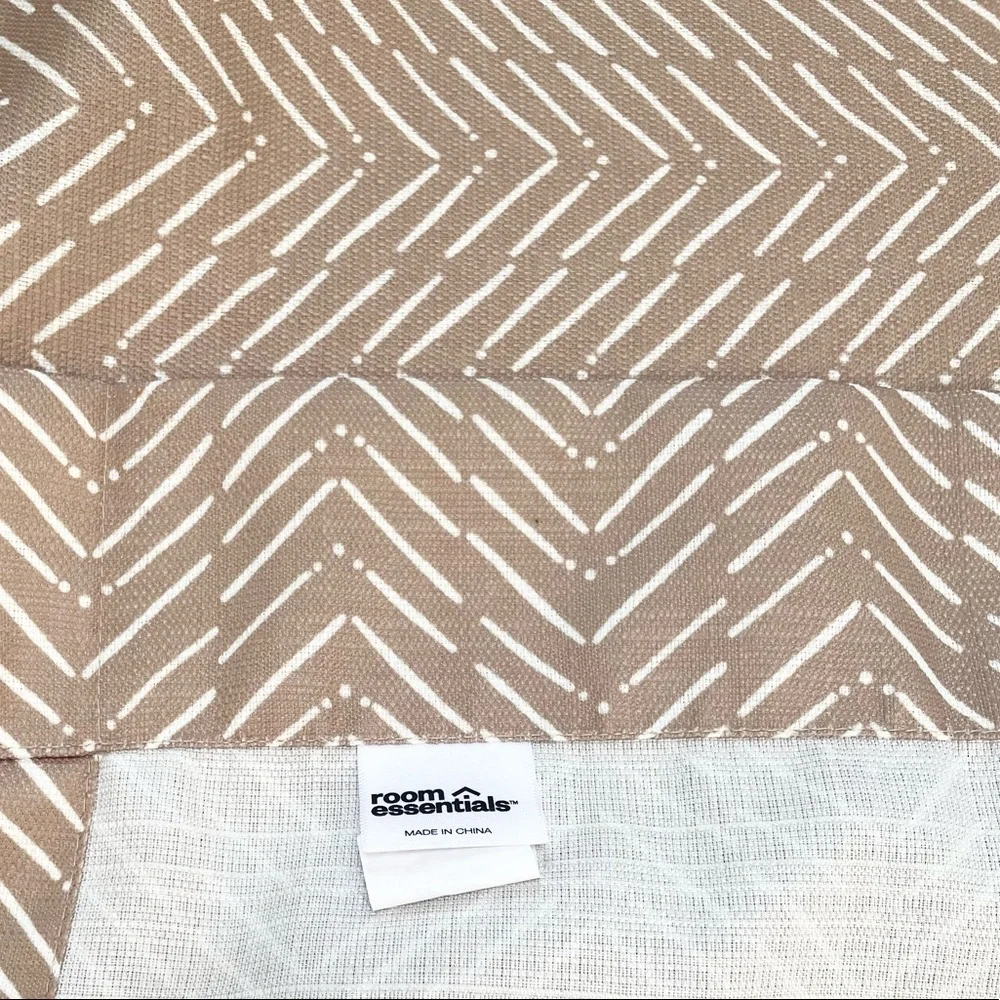 Set 2 Target Room Essentials Light Brown Herringbone Chevron Curtains Drapes 84